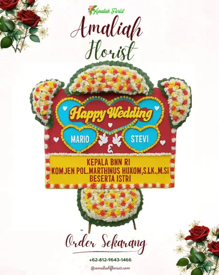 Papan Bunga Pernikahan Selopampang